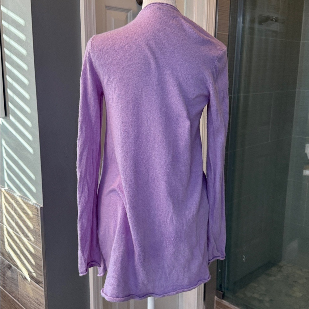 J. McLaughlin Soft‎ Pastel Purple Cashmere Open Front Cardigan Size Medium - Picture 4 of 9